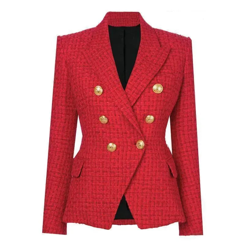 R&B | Der pragmatische rote Tweed-Blazer für Frauen - Lässig - Unifarben