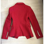 R&B | Der pragmatische rote Tweed-Blazer für Frauen - Lässig - Unifarben
