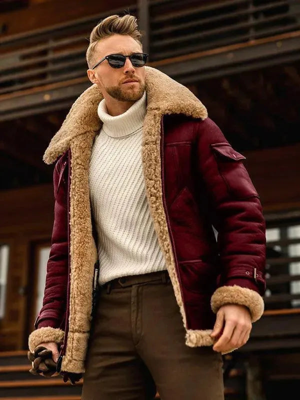 R&B | Dicke Fell Männer Winterjacke