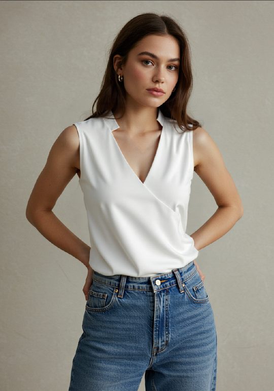 R&B | Elegantes Ärmelloses Einfarbiges Top