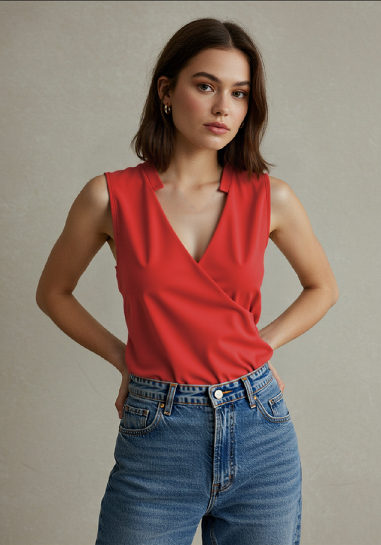 R&B | Elegantes Ärmelloses Einfarbiges Top