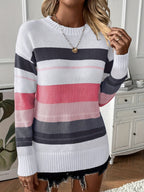 R&B | Trendy Farbblock Rundhals Pullover