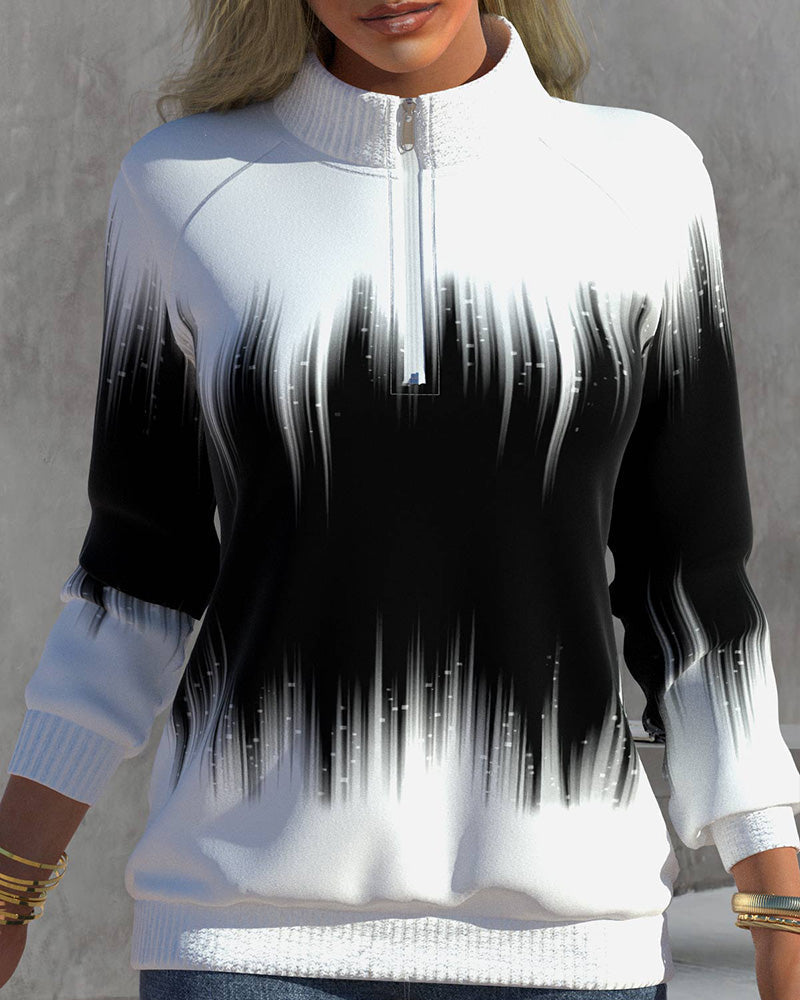 R&B | Trendy Damen Zipkragenpullover