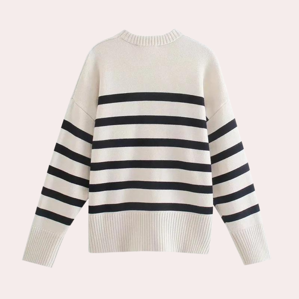 R&B | Trendy Oversized Gestreifter Damenpullover