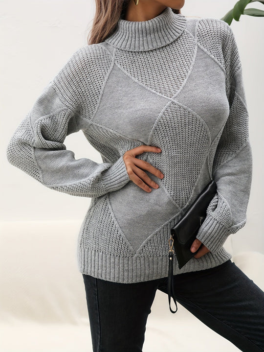 R&B | Trendy Einfarbiger Rollkragenpullover