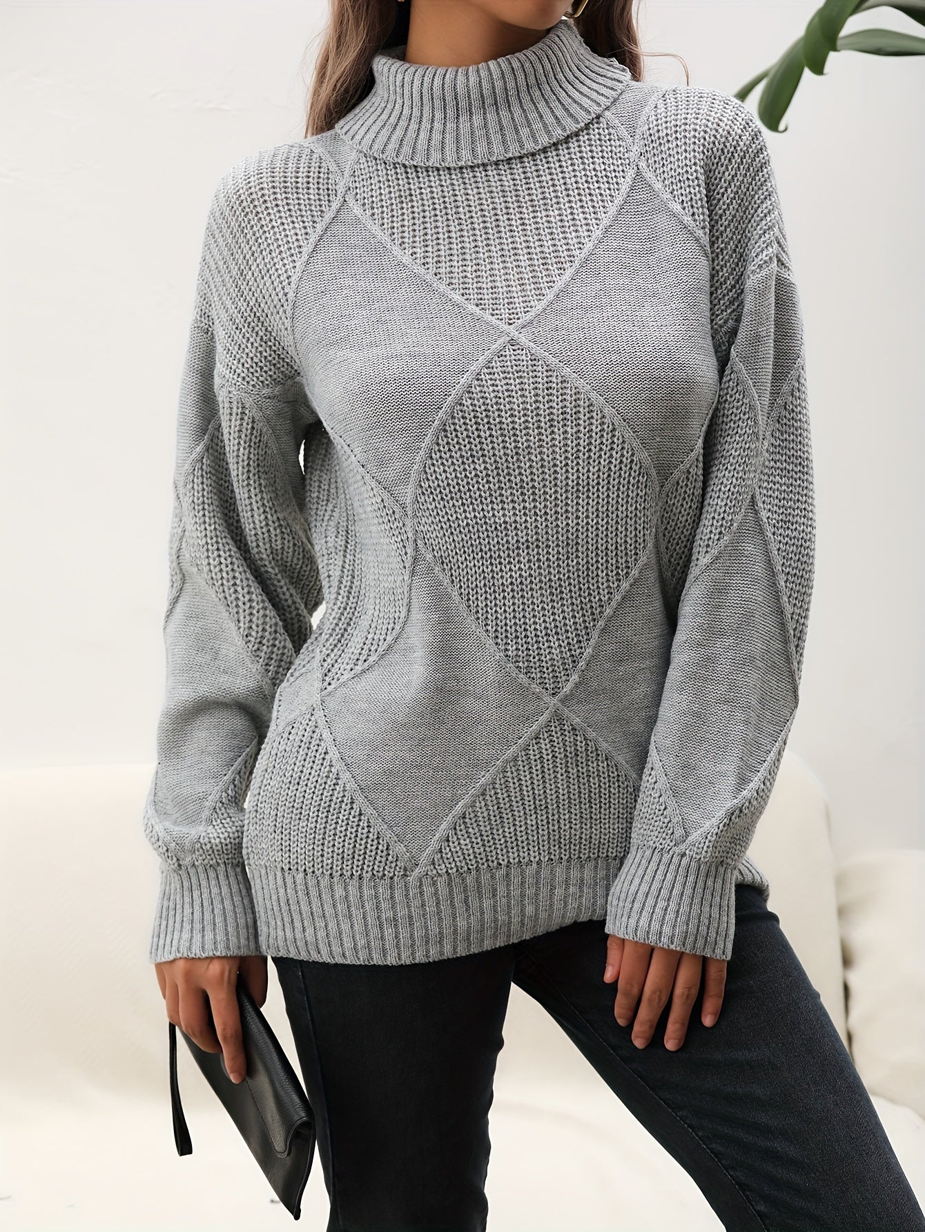 R&B | Trendy Einfarbiger Rollkragenpullover