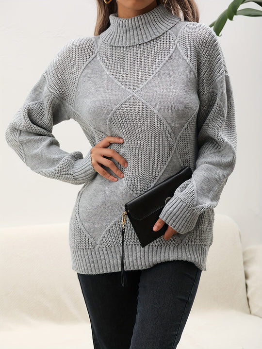 R&B | Trendy Einfarbiger Rollkragenpullover