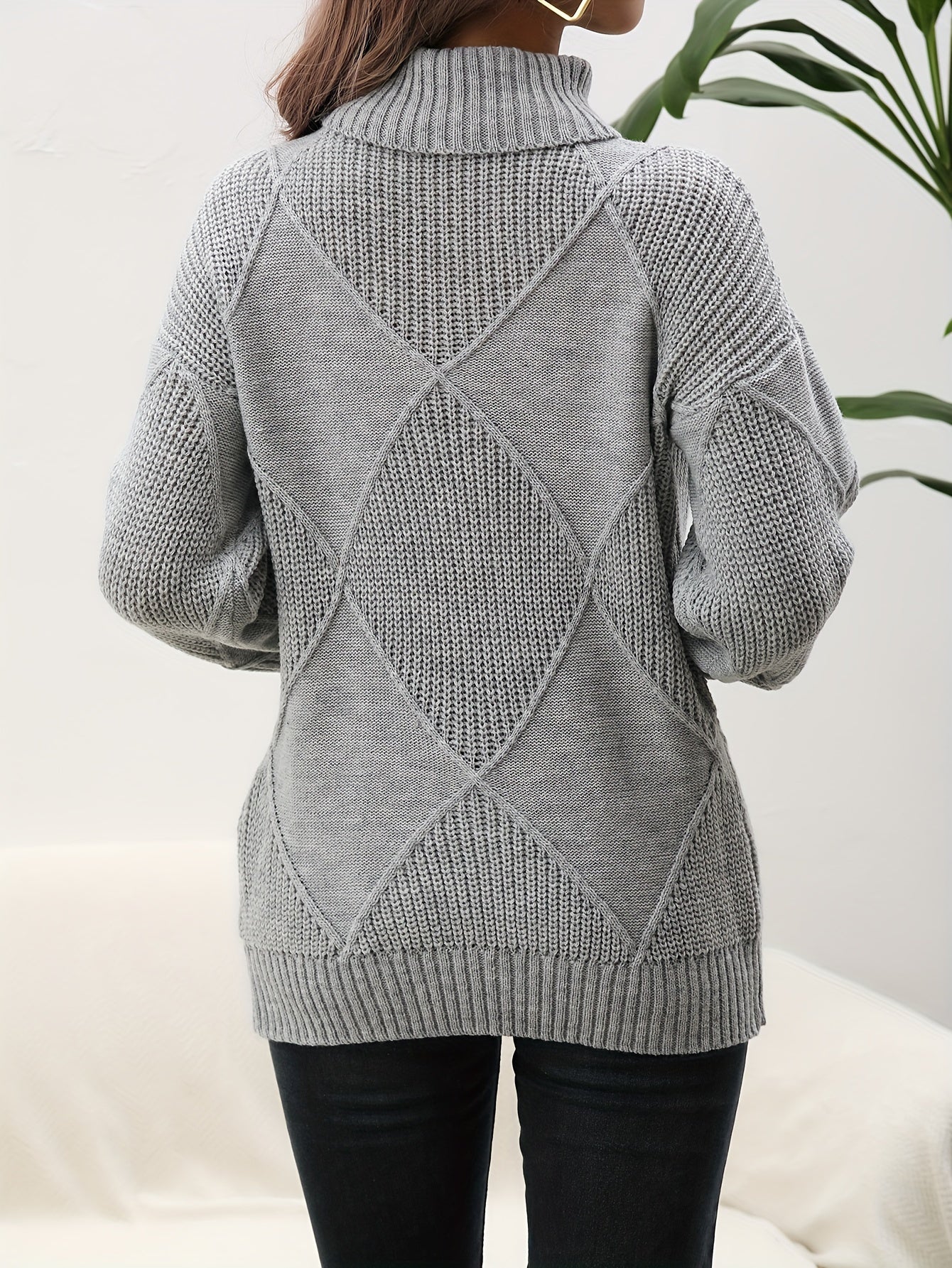 R&B | Trendy Einfarbiger Rollkragenpullover