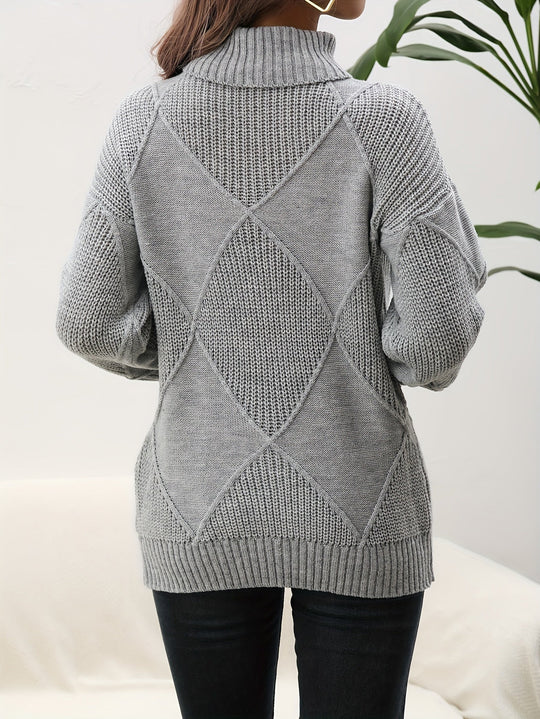 R&B | Trendy Einfarbiger Rollkragenpullover