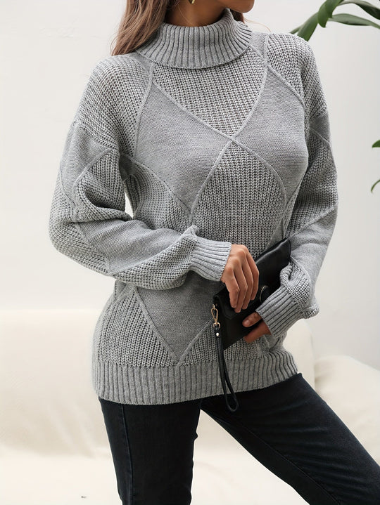 R&B | Trendy Einfarbiger Rollkragenpullover