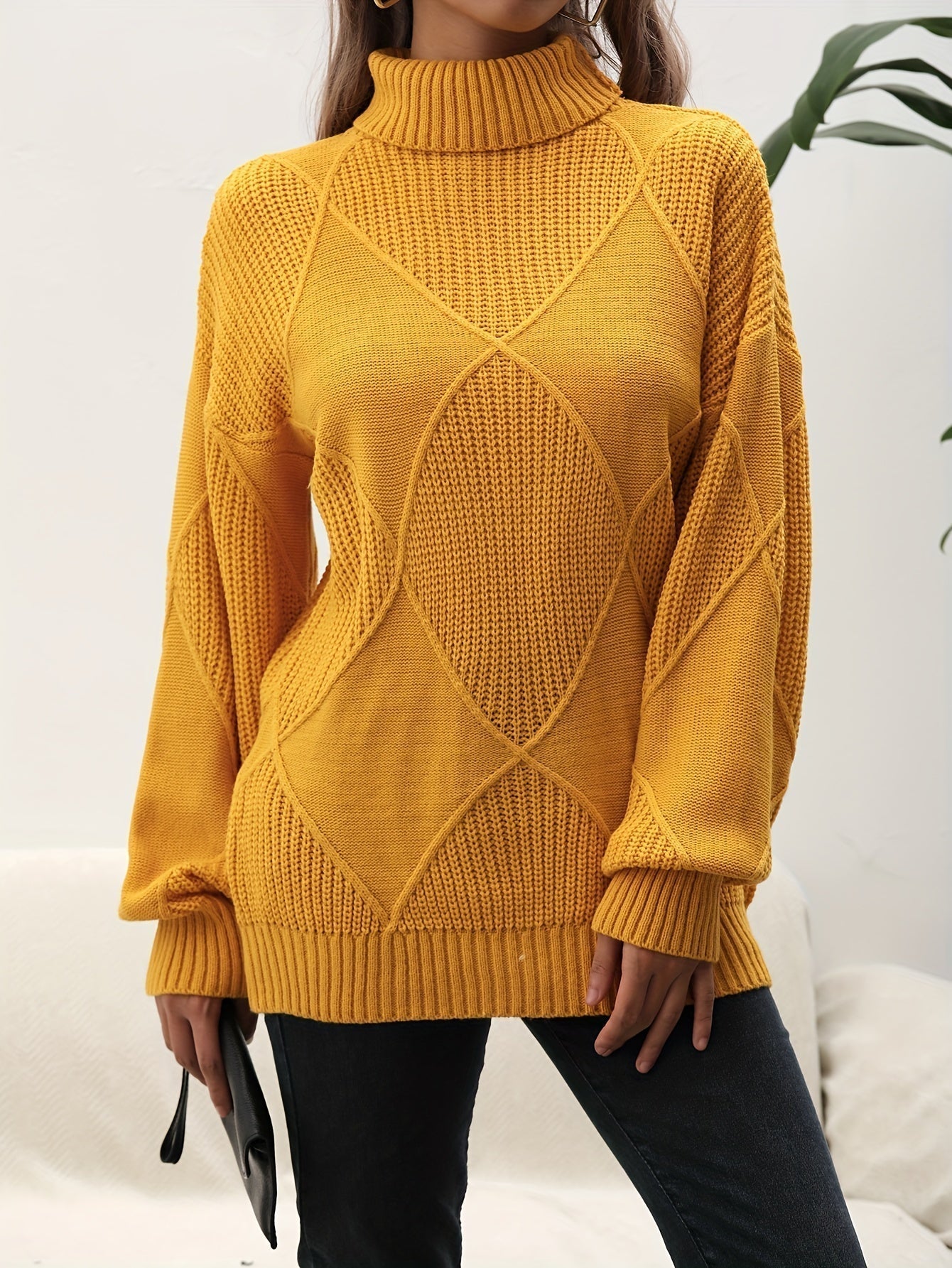 R&B | Trendy Einfarbiger Rollkragenpullover