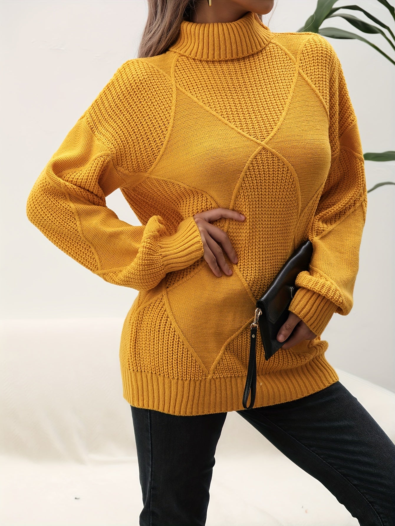 R&B | Trendy Einfarbiger Rollkragenpullover