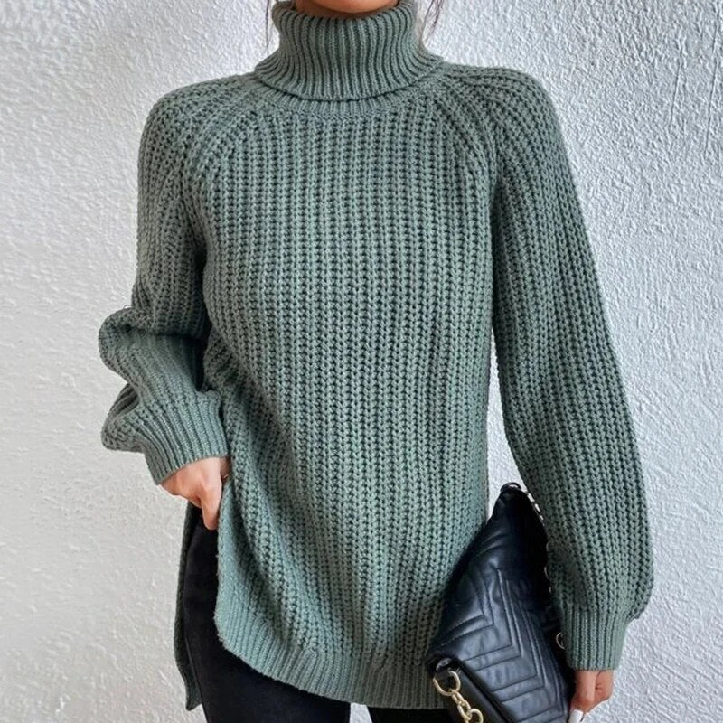 R&B | Trendy Damen Strickrollkragenpullover