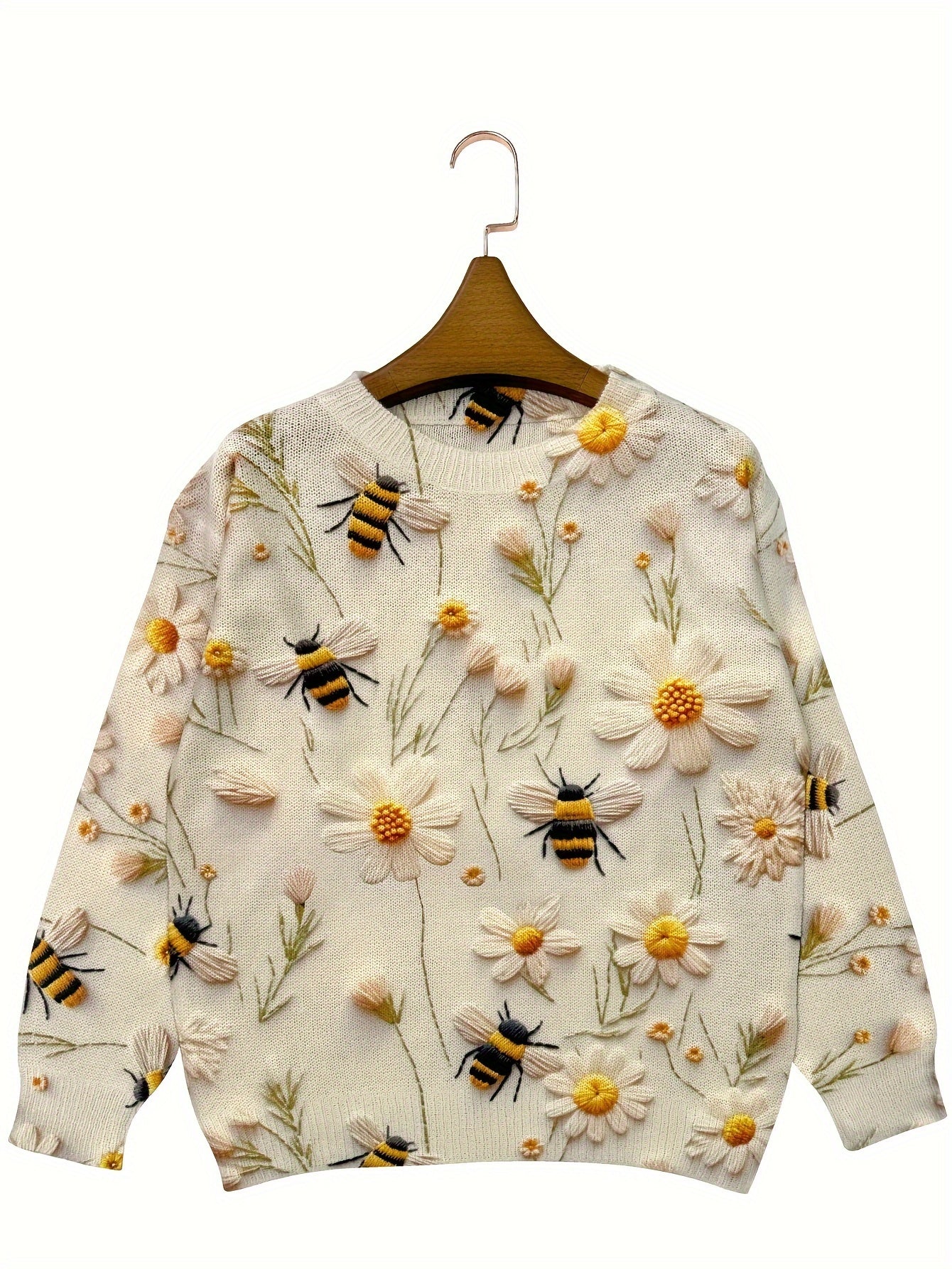 R&B | Trendy Damenpullover mit Bienenmuster