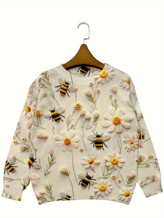 R&B | Trendy Damenpullover mit Bienenmuster