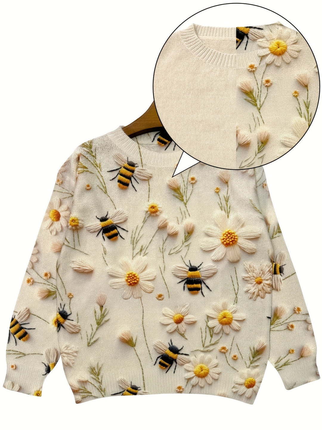 R&B | Trendy Damenpullover mit Bienenmuster