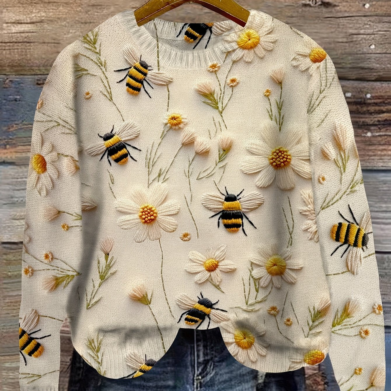 R&B | Trendy Damenpullover mit Bienenmuster