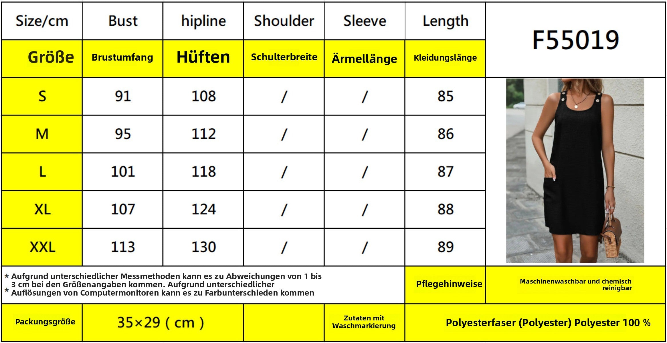 R&B | Ärmelloses Kleid mit Rundhalsausschnitt und Weste mit Knöpfen