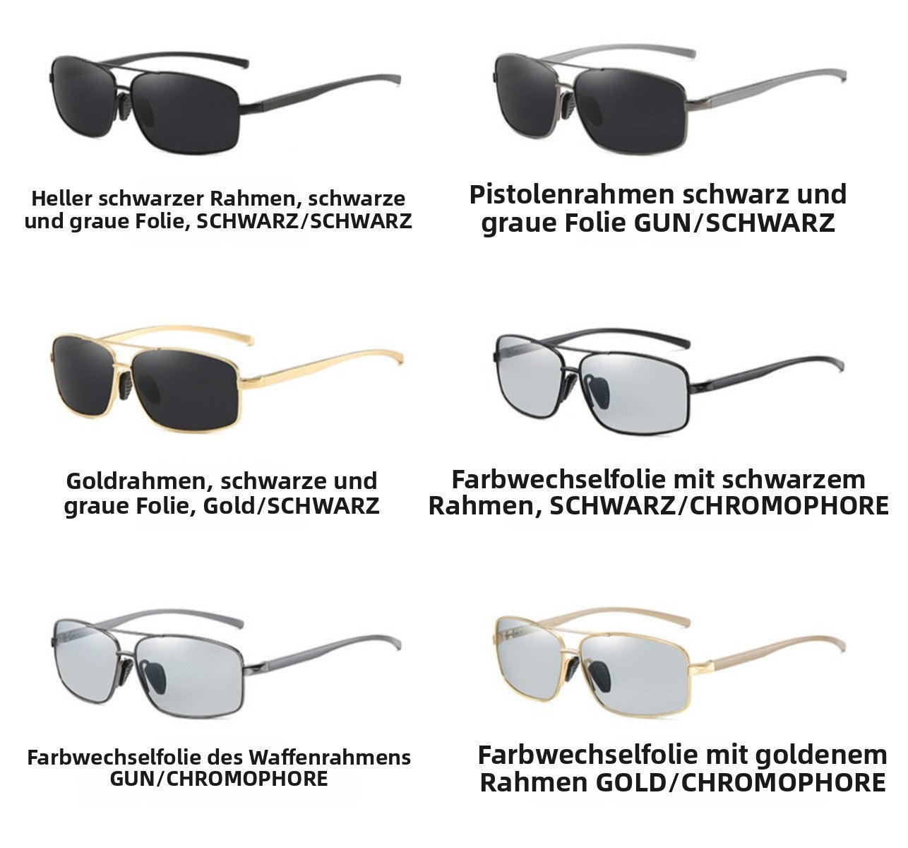 R&B | Vintage Square Aluminium Magnesium Polarisierte Sonnenbrille