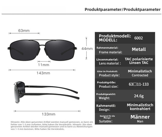 R&B | Vintage Square Aluminium Magnesium Polarisierte Sonnenbrille