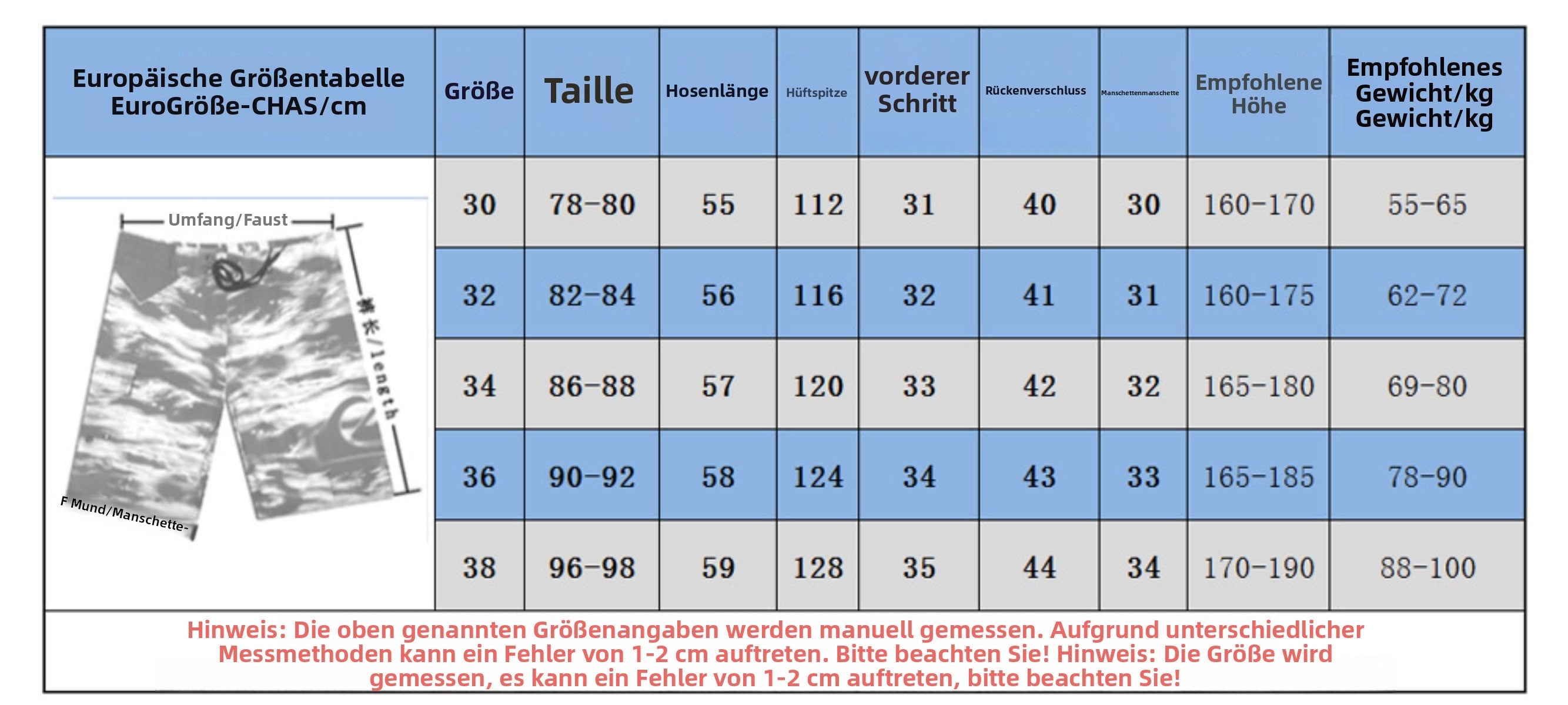 R&B | Schnell trocknende Strandhose in großen Größen