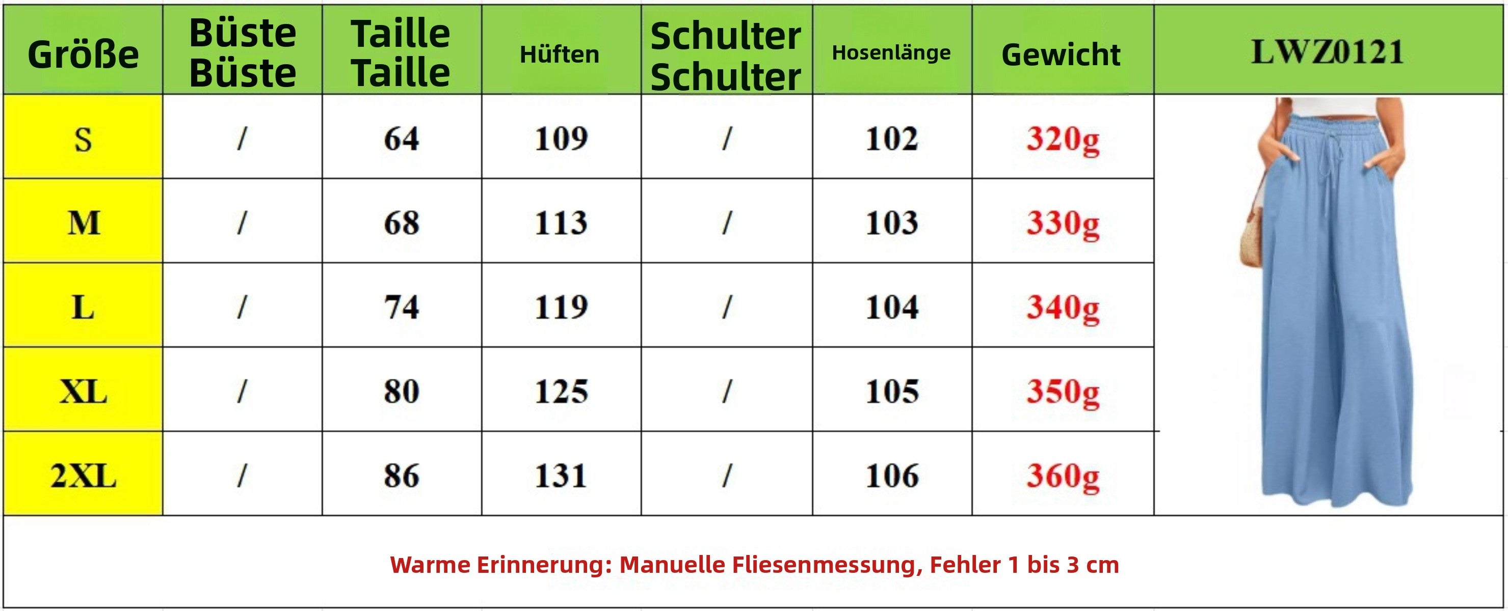 R&B | Hose mit weitem Bein und elastischer Taille