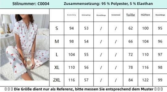 R&B | Schlafanzug mit Kirschdruck und Revers