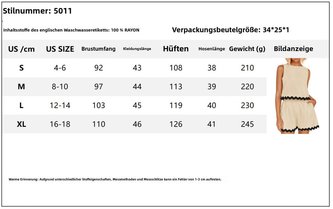 R&B | Zweiteiliges Oberteil und Shorts aus Leinen und Spitze