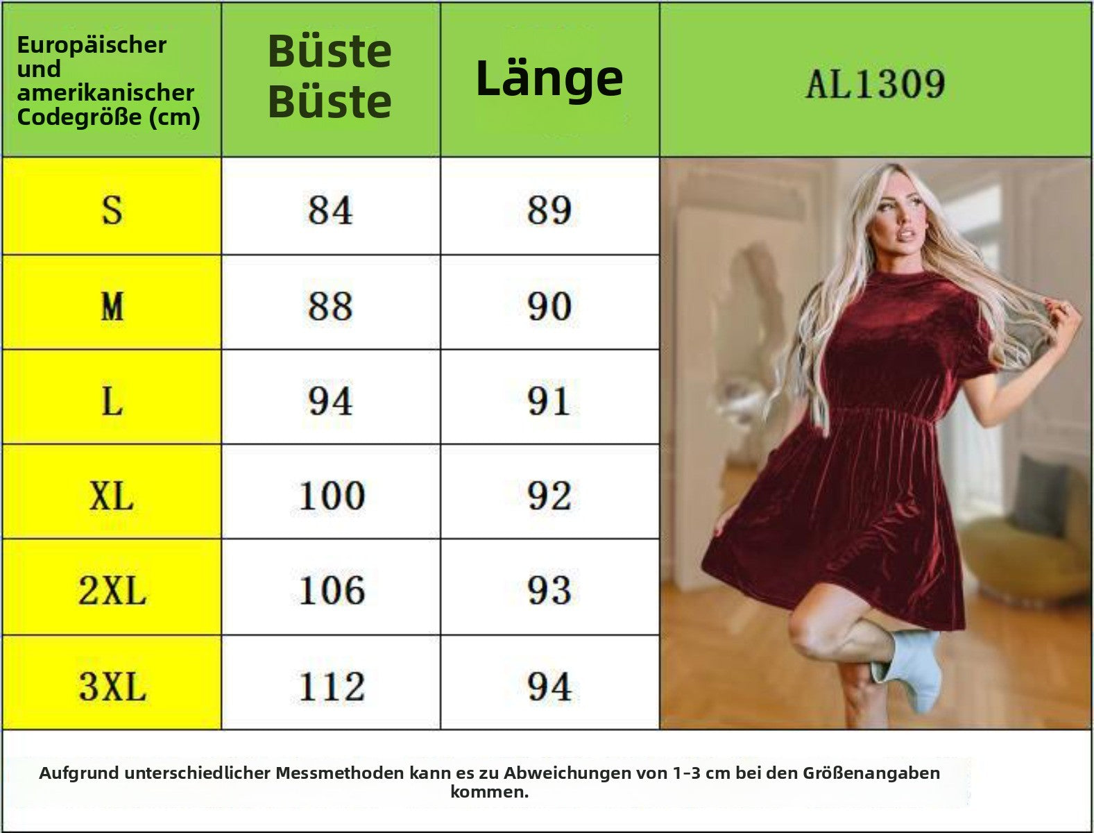 R&B | Einfarbiges Samtkleid