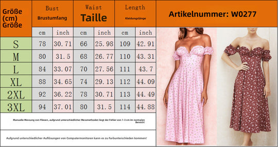 R&B | Geschlitztes Blumenkleid schulterfreies Röhrentop-Kleid