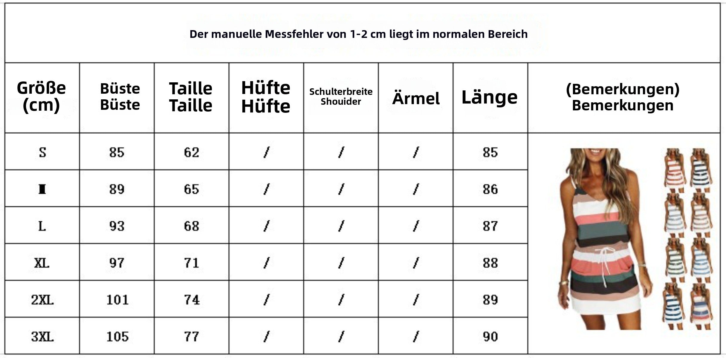 R&B | Gestreiftes Westenkleid mit Hosenträgermuster