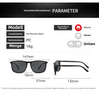R&B | UV-Schutz quadratische polarisierte Sonnenbrille mit großem Rahmen