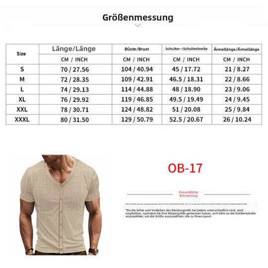 R&B | Atmungsaktive Strickjacke mit Knöpfen und kurzen Ärmeln