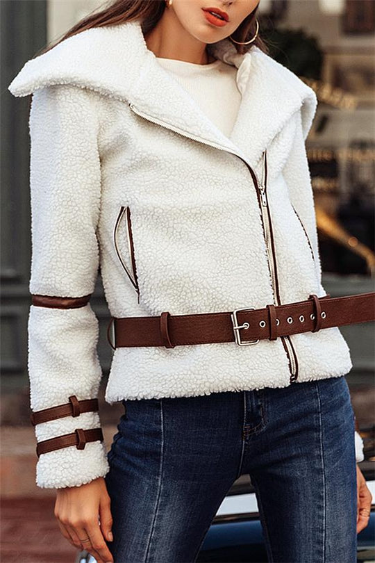 R&B | Parka Gürtel Shaggy Jacke