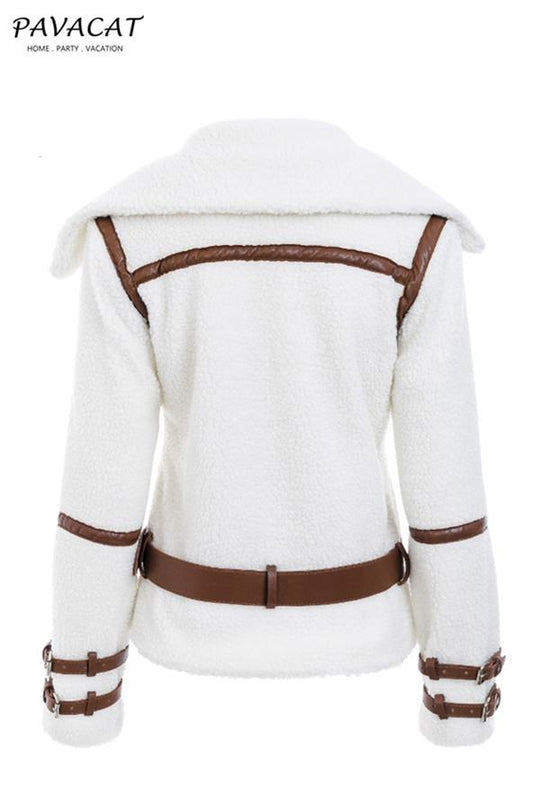 R&B | Parka Gürtel Shaggy Jacke