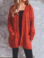 R&B | Pocket Lange Damen Strickjacke Pullover