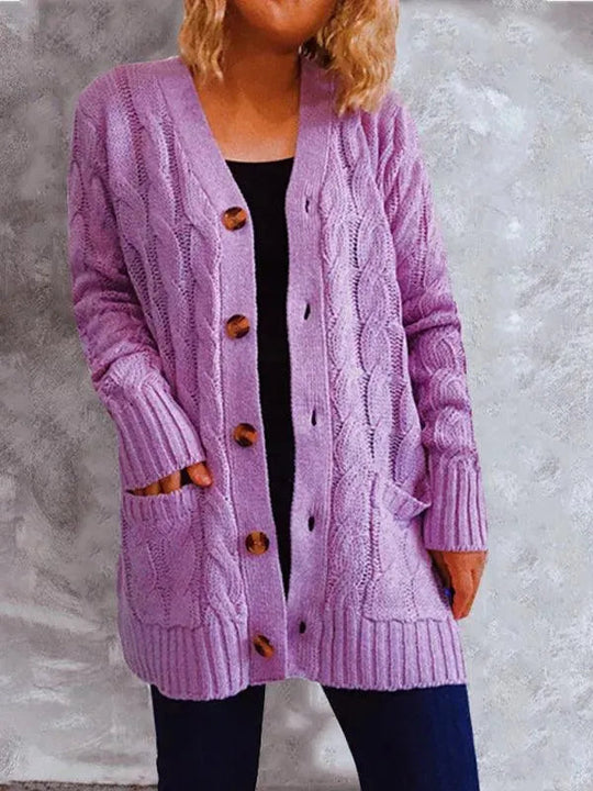 R&B | Pocket Lange Damen Strickjacke Pullover