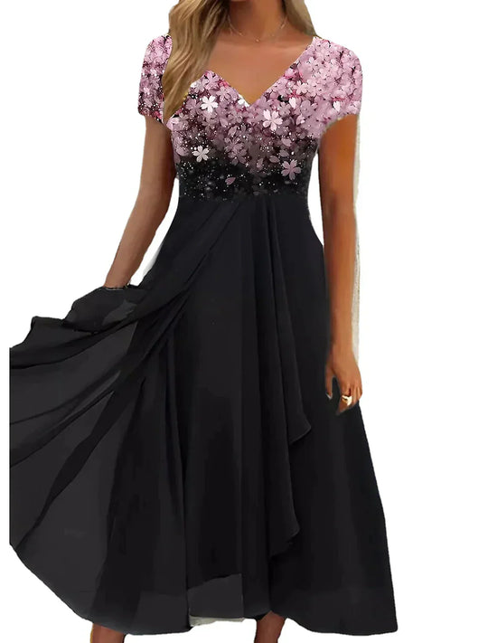 R&B | Elegantes Midi Kleid mit Blumen-Spitze