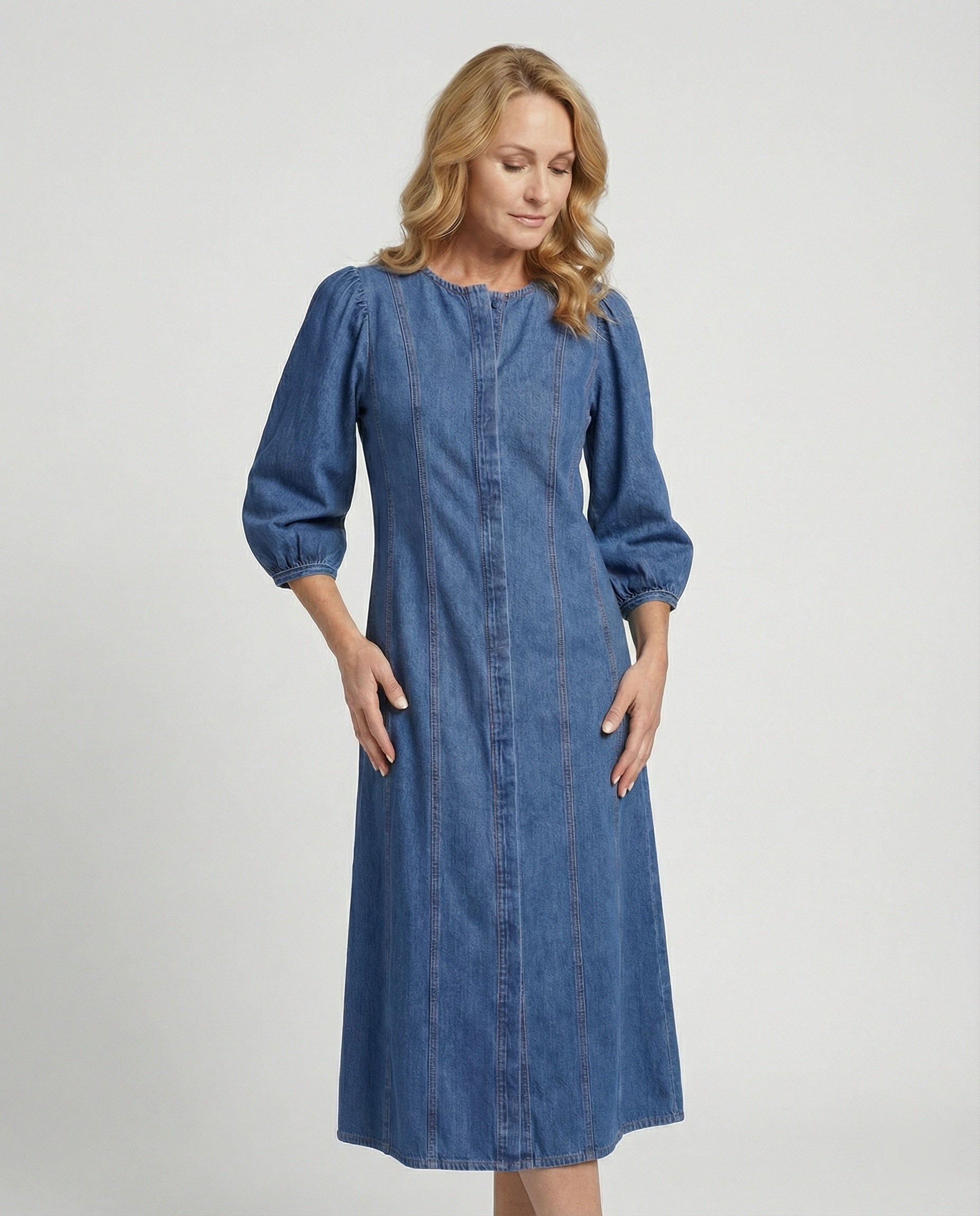 Freizeitkleid Damen Denim A-Linie