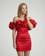 Damen Cocktailkleid schulterfrei elegant