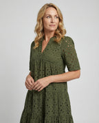 Freizeitkleid Damen mit Lochmuster