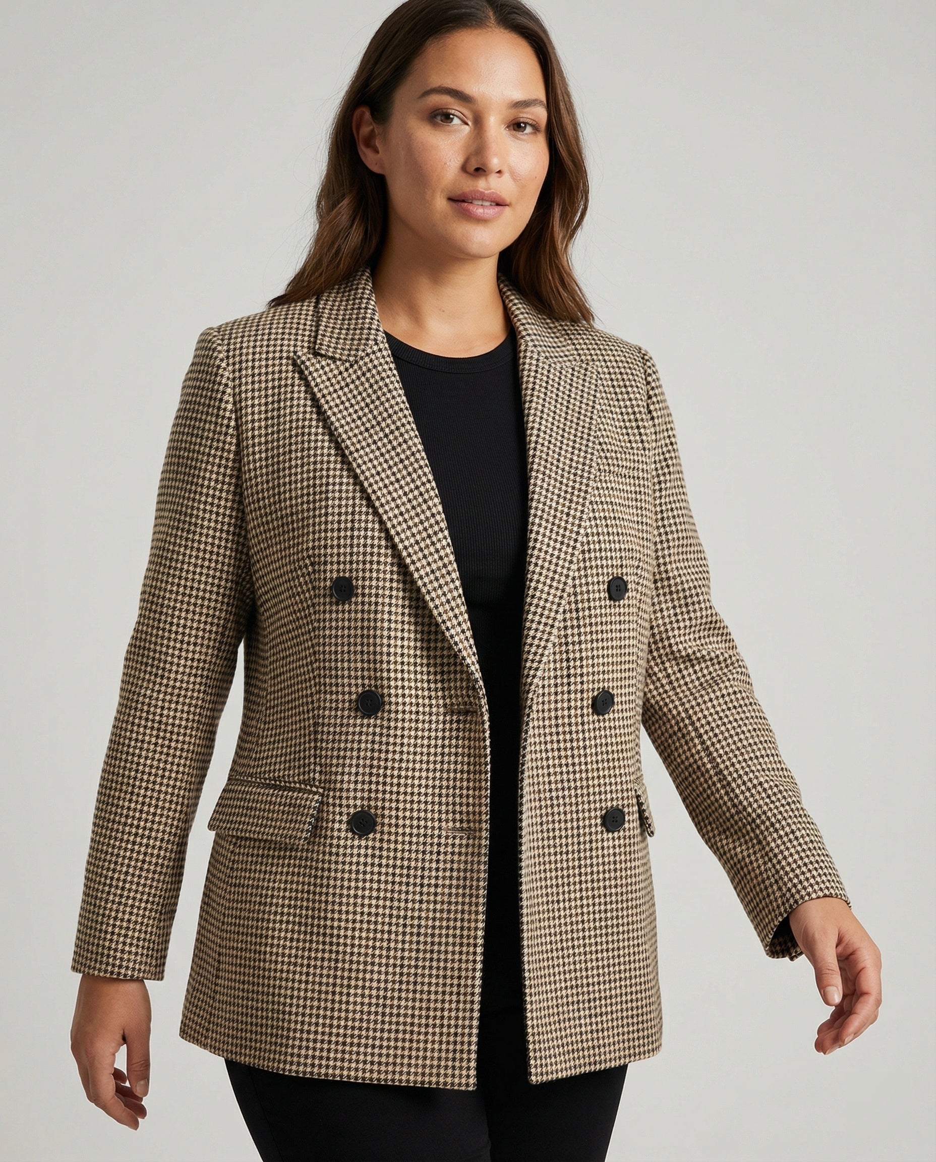 R&B | Kariertes Doppelbreasted Blazer