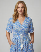 Damen Maxikleid mit floralen Akzenten