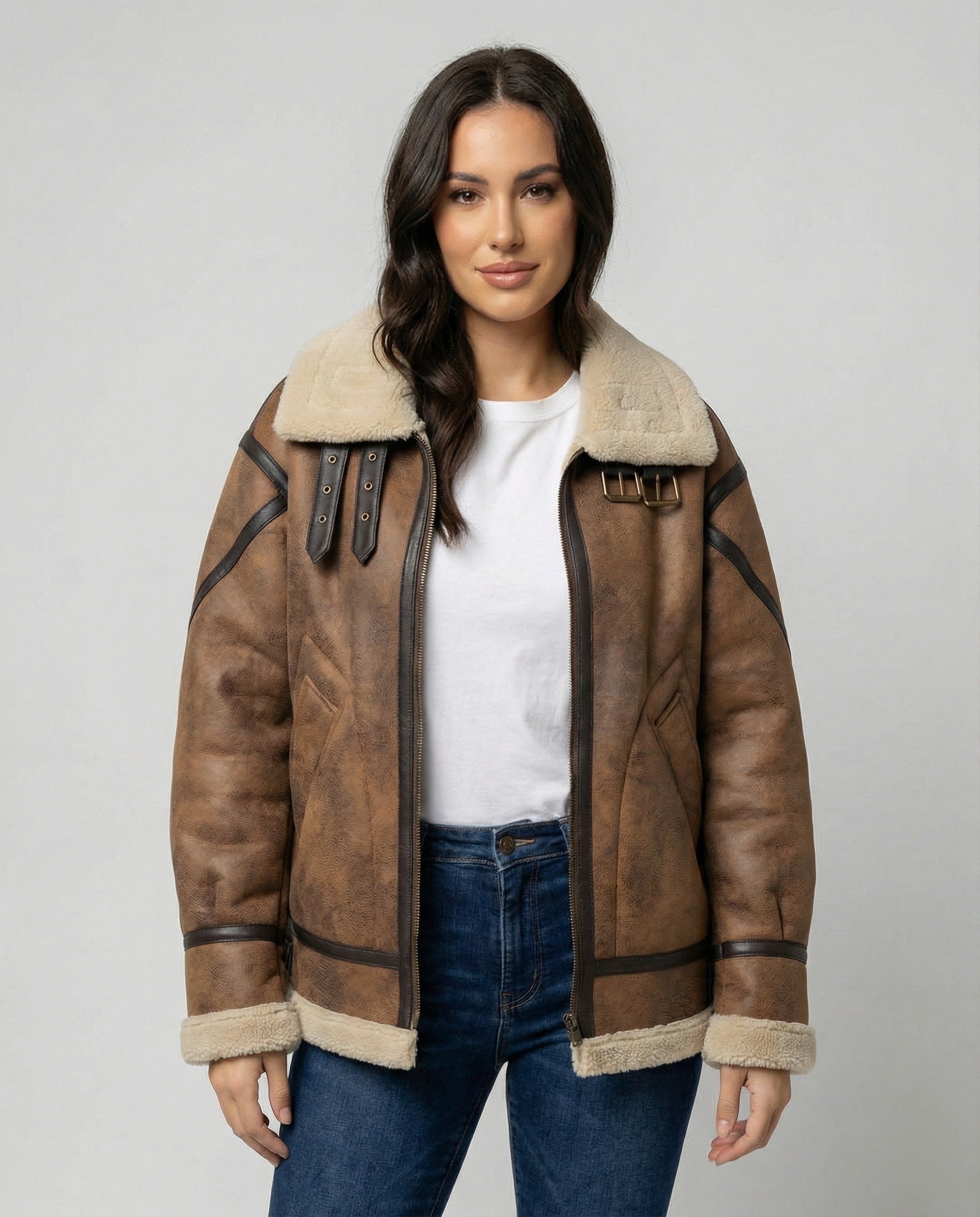 Damen Übergangsjacke mit gefüttertem Kragen
