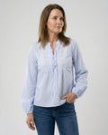 Bestickte Bluse Damen mit Ballonärmeln