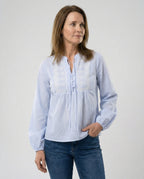 Bestickte Bluse Damen mit Ballonärmeln