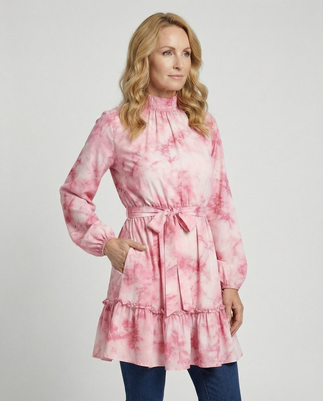 Damen Freizeitkleid Mini mit Volant