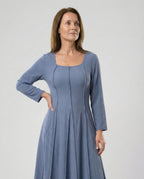 Freizeitkleid Damen Midikleid Tellerrock