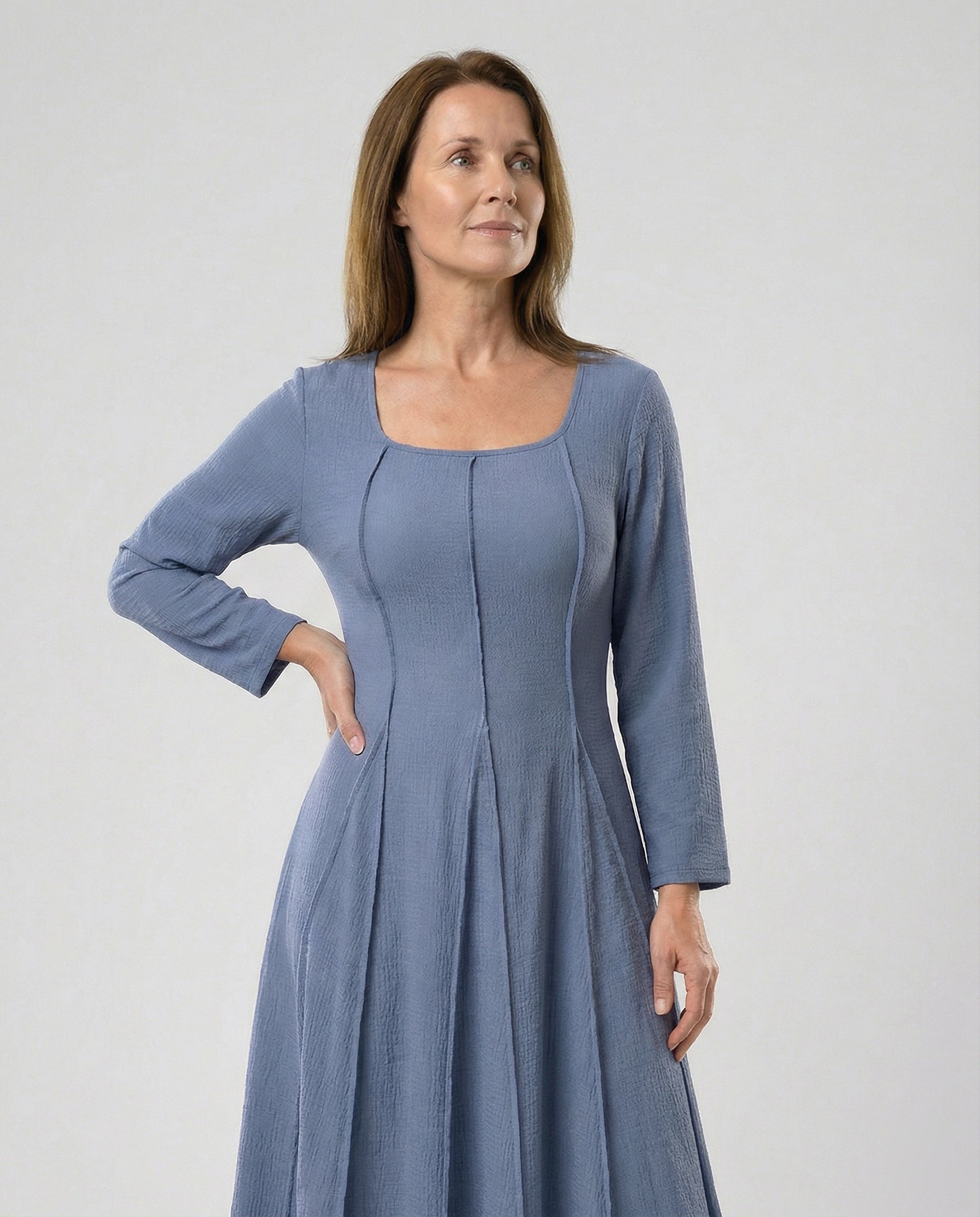 Freizeitkleid Damen Midikleid Tellerrock