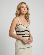 Damen Häkel Maxikleid mit Schlitz